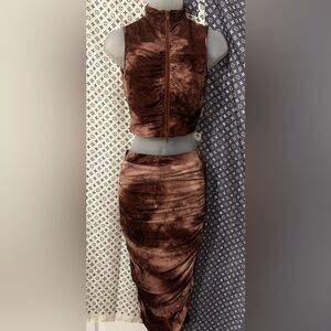 Brown Velvet Women's Skirt